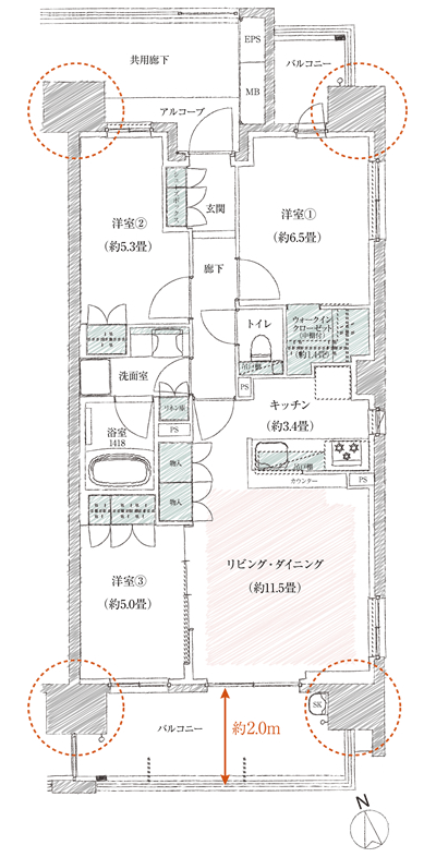 Floor: 3LDK, occupied area: 71.09 sq m, Price: TBD
