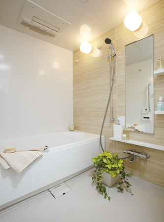 Bathing-wash room.  [bathroom] Bathroom spacious 1.6m × 1.8m. In size, which is also the comfort in bathing in the parent and child, It spreads also fun.