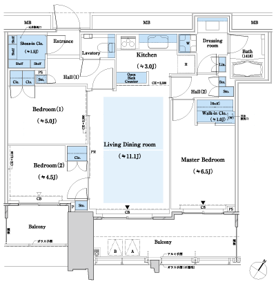 Floor: 3LD ・ K + WIC + SIC, the area occupied: 72.9 sq m, Price: TBD