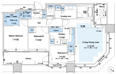 Floor: 3LD ・ K + WIC + SIC, the occupied area: 86.15 sq m, Price: TBD