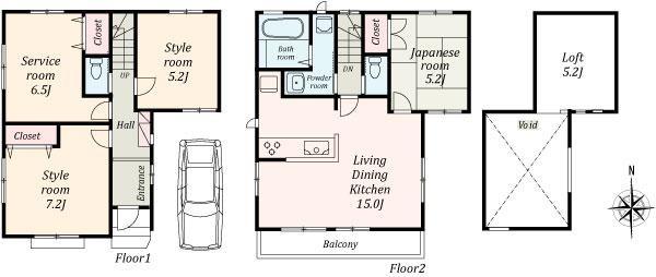 Floor plan. 36,800,000 yen, 3LDK+S, Land area 76.97 sq m , Building area 87.62 sq m