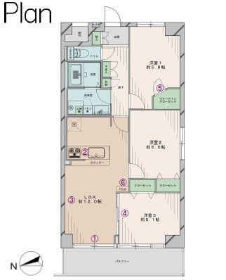 Floor plan. 3LDK, Price 29,980,000 yen, Footprint 66 sq m , Balcony area 8.12 sq m Floor