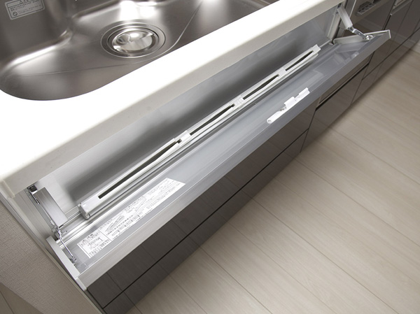 Kitchen.  [Kitchen knife flap storage] Secure a space that can accommodate the kitchen knife before sink. To absorb the shock of when opening a kitchen knife flap, It can be opened slowly. With lock function of the peace of mind. Also, Holder part can be washed with water taken out.