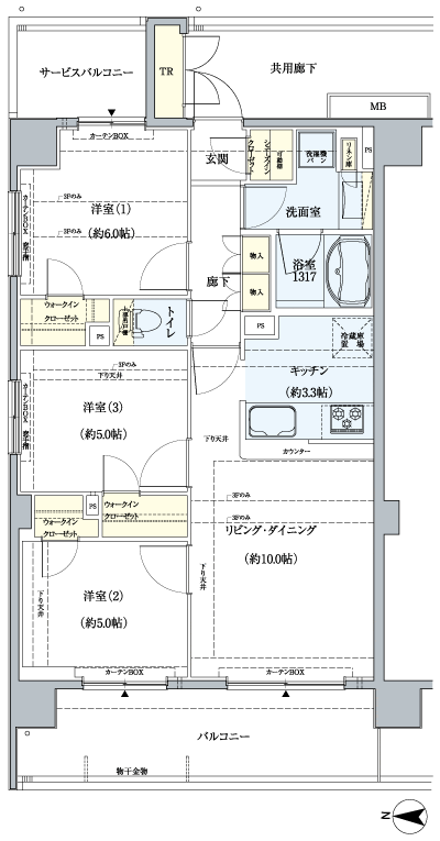 Floor: 3LDK + SIC + 3WIC + TR, the occupied area: 66.08 sq m, Price: 38,700,000 yen, now on sale
