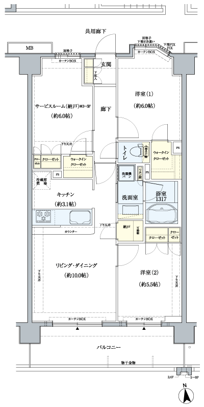 Floor: 2LDK + S (storeroom) + 2WIC, occupied area: 67.43 sq m, Price: 39,900,000 yen, now on sale