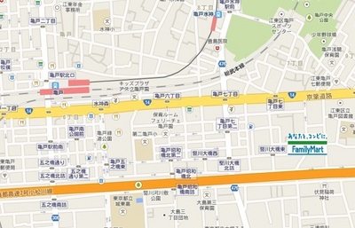 Convenience store. 384m to FamilyMart Kameido Nakano Bridge (convenience store)