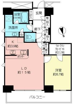Floor plan. 1LDK, Price 45,800,000 yen, Occupied area 70.95 sq m