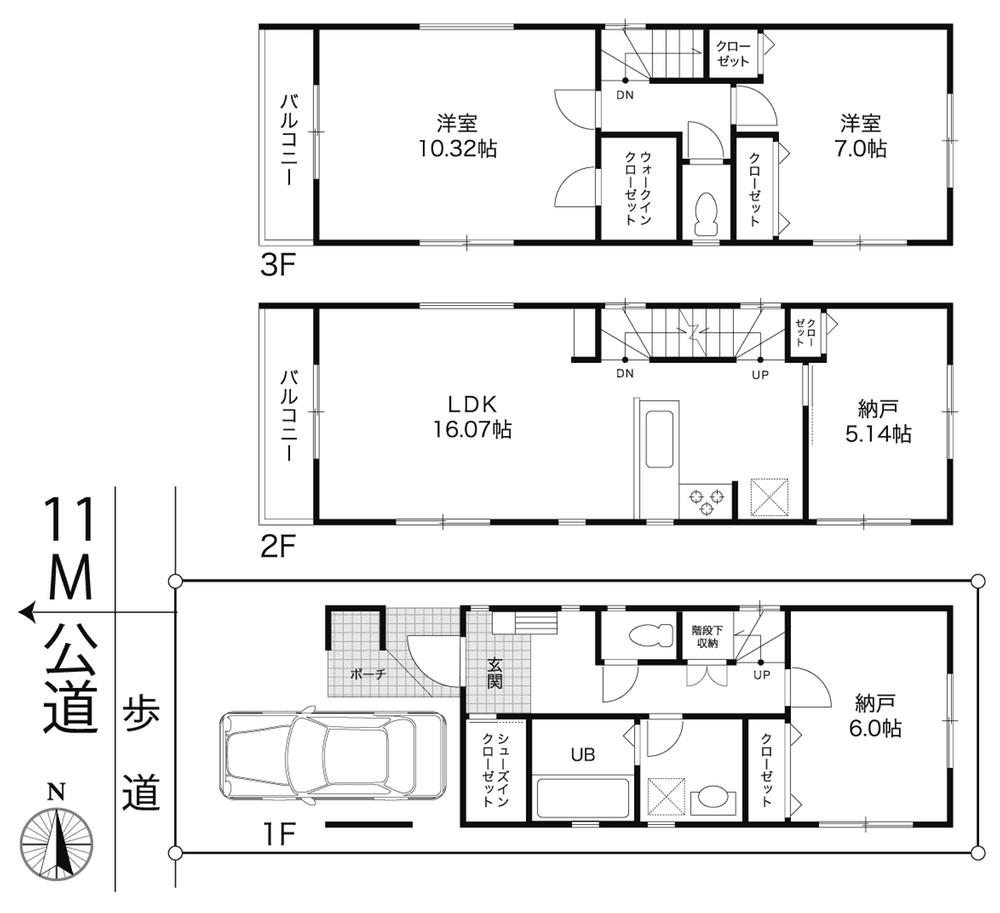 Floor plan. 65 million yen, 2LDK + 2S (storeroom), Land area 64.41 sq m , Building area 117.83 sq m