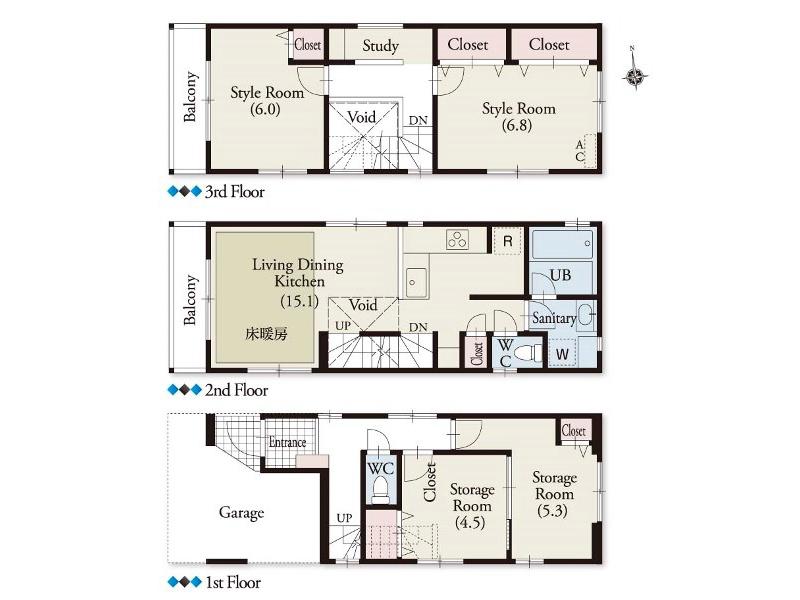 Floor plan. 37,800,000 yen, 2LDK + 2S (storeroom), Land area 58.16 sq m , Building area 102.56 sq m floor plan