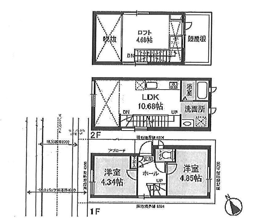 Floor plan. 27.3 million yen, 2LDK, Land area 35.41 sq m , Building area 44.99 sq m