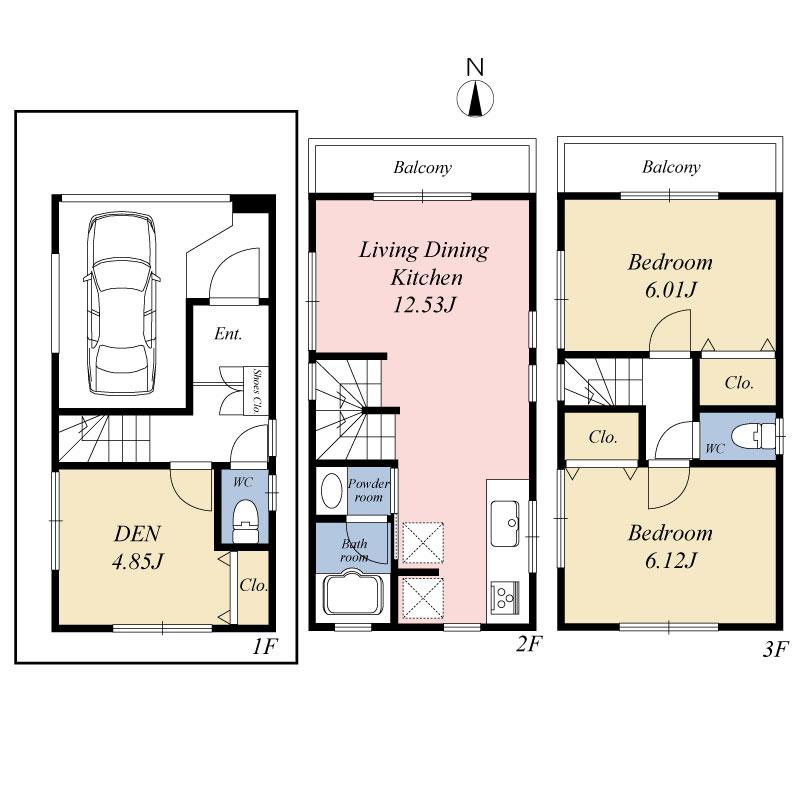 Floor plan. 38,400,000 yen, 2LDK + S (storeroom), Land area 44.1 sq m , Building area 68.35 sq m