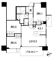 Floor: 3LDK, the area occupied: 63.3 sq m, Price: 31,465,800 yen, now on sale