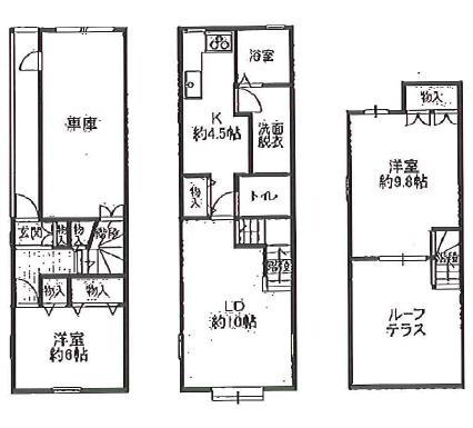 Floor plan. 39,100,000 yen, 2LDK, Land area 49.59 sq m , Building area 73.57 sq m