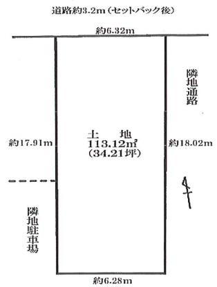 Compartment figure. Land price 33,800,000 yen, Land area 113.12 sq m