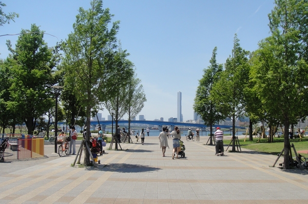 Toyosu Park (10 minutes, about 770m walk) lawn and playground equipment is set, I always crowded with families. It is a large park that can be made to play the child freely. Promenade has been established in the Harumi canal, Walk you can enjoy while watching the sunset