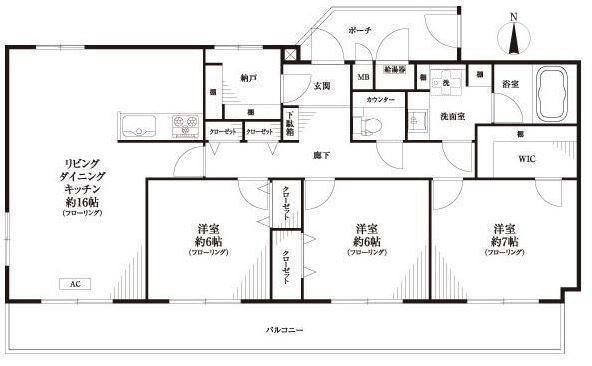 Floor plan. 3LDK+S, Price 39,800,000 yen, Occupied area 91.34 sq m , Balcony area 19.08 sq m