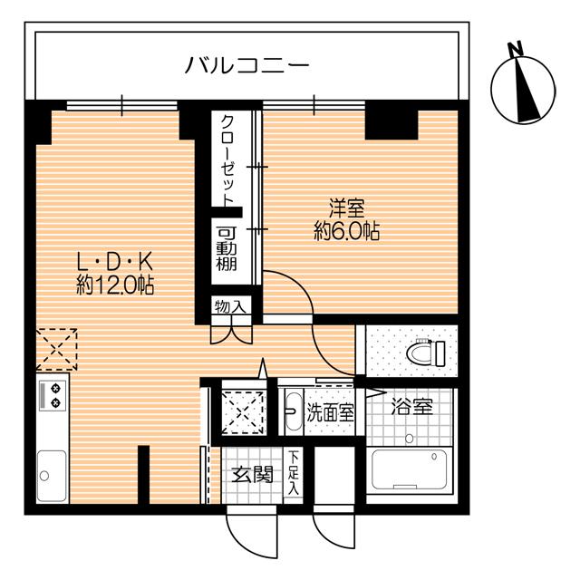 Floor plan. 1LDK, Price 12,880,000 yen, Storage is also attractive to enter the occupied area 37.81 sq m lot
