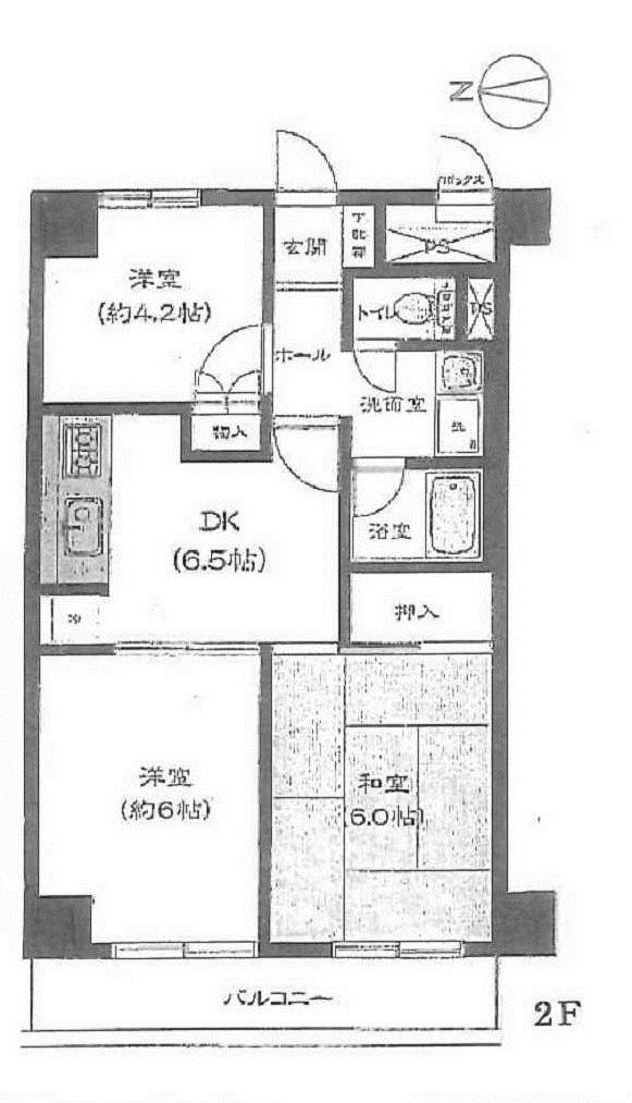 Floor plan. 3DK, Price 21,800,000 yen, Footprint 50.4 sq m , Balcony area 6.16 sq m