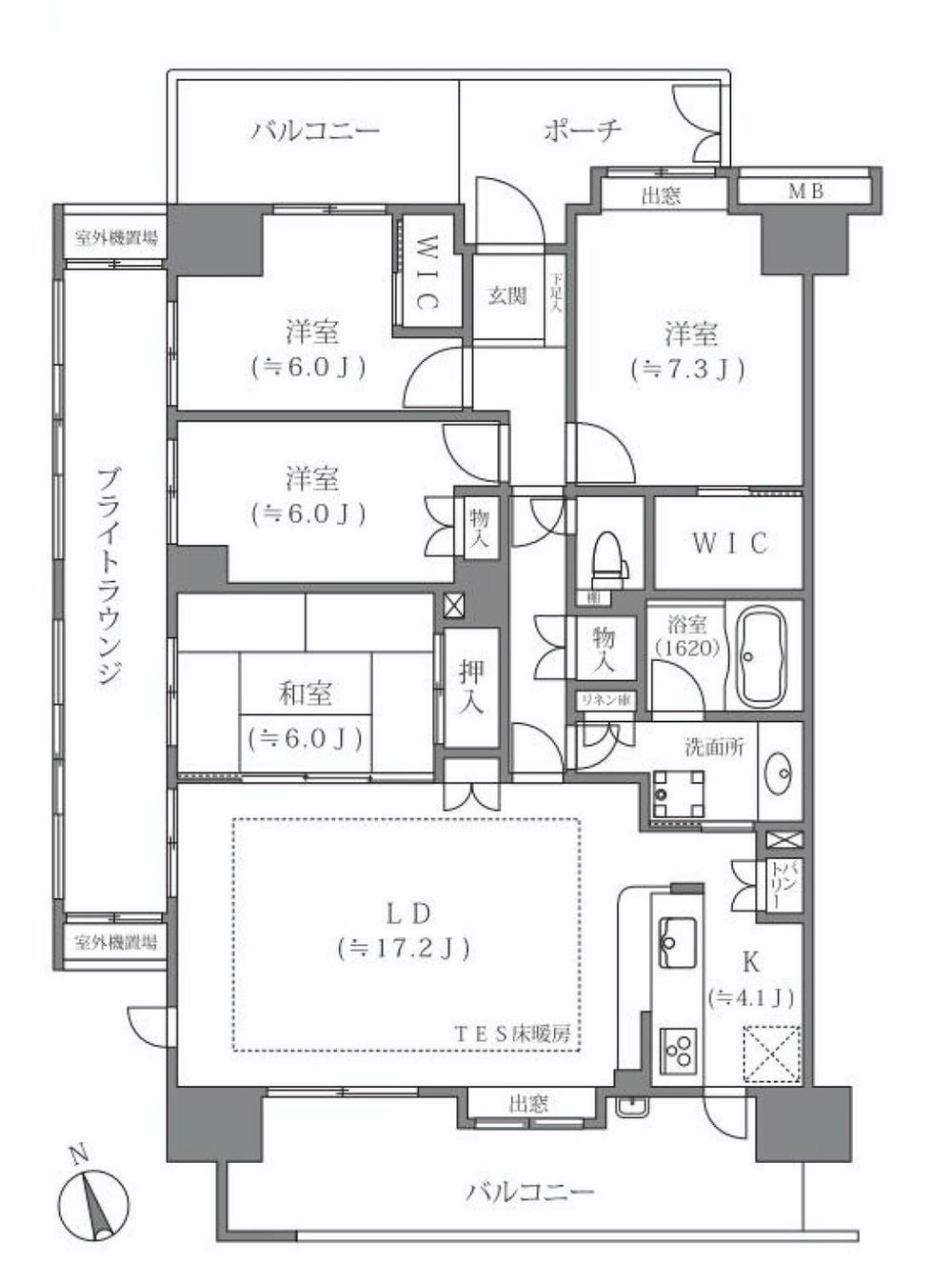 Floor plan. 4LDK, Price 39,800,000 yen, The area occupied 118.3 sq m , Balcony area 22.48 sq m