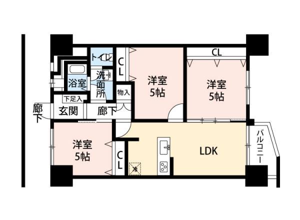 Floor plan. 3LDK, Price 23.8 million yen, Occupied area 59.22 sq m