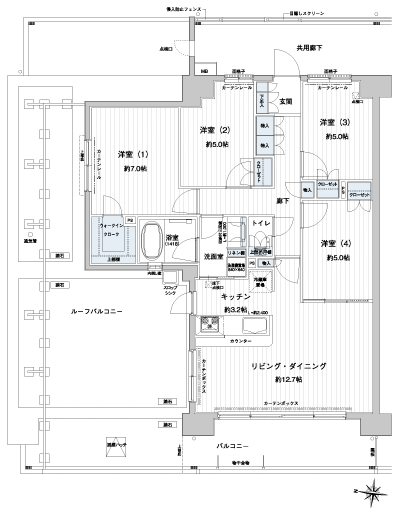 Floor: 4LDK + WIC, the occupied area: 83.88 sq m
