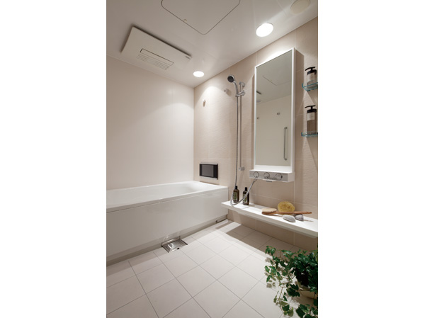 Bathing-wash room.  [bathroom] Wide bathroom relaxing function was enhanced. A thermal insulation effect Samobasu and thermo floor, TES-type bathroom heater dryer, A comfortable bath time in the adoption of extensive facilities, such as add-fired function with full Otobasu.