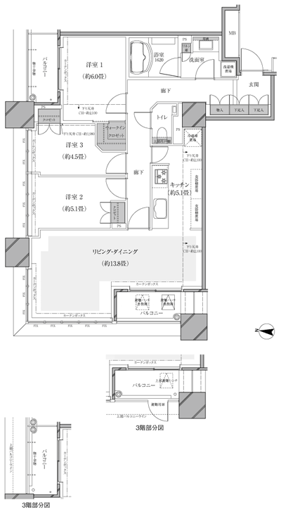 Floor: 3LDK, occupied area: 82.96 sq m