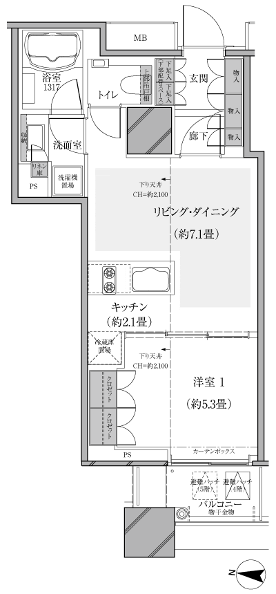 Floor: 1LDK, occupied area: 38.75 sq m