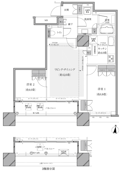 Floor: 2LDK, occupied area: 64.27 sq m