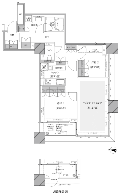 Floor: 2LDK, occupied area: 71.26 sq m