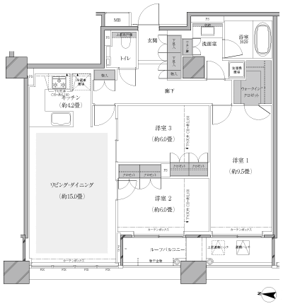 Floor: 3LDK, occupied area: 95.51 sq m