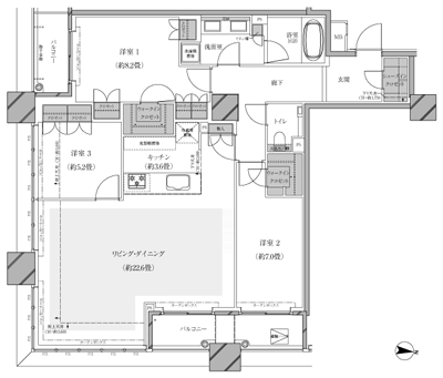 Floor: 3LDK, occupied area: 109.13 sq m