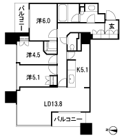 Floor: 3LDK, occupied area: 82.96 sq m