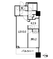 Floor: 1LDK, occupied area: 43.73 sq m