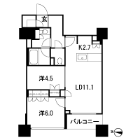 Floor: 2LDK, occupied area: 58.14 sq m