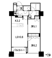Floor: 2LDK, occupied area: 59.58 sq m
