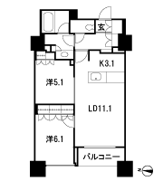 Floor: 2LDK, occupied area: 59.29 sq m