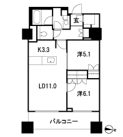 Floor: 2LDK, occupied area: 61.47 sq m