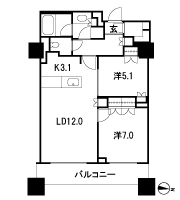 Floor: 2LDK, the area occupied: 64.1 sq m