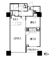 Floor: 2LDK, occupied area: 68.99 sq m