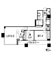 Floor: 2LDK, the area occupied: 83.3 sq m