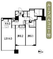 Floor: 2LDK, occupied area: 85.87 sq m