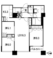 Floor: 3LDK, occupied area: 95.05 sq m