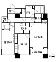 Floor: 2LDK, occupied area: 93.77 sq m