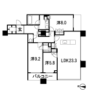 Floor: 3LDK, occupied area: 107.91 sq m