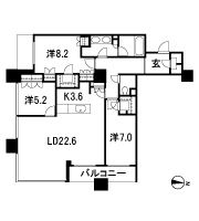 Floor: 3LDK, occupied area: 109.13 sq m