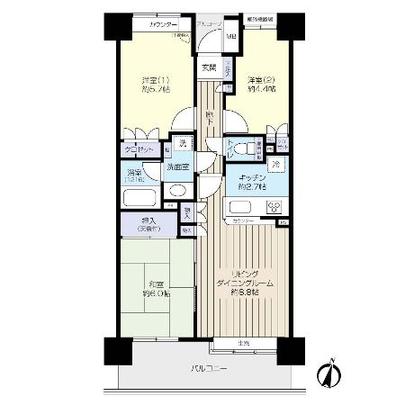 Floor plan. 3LDK ・ Facing south ・ 10th floor is the part of the bright rooms.