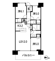 Floor: 3LD ・ K + N (storeroom) + 2WIC (walk-in closet), the occupied area: 69.11 sq m, Price: 43,349,000 yen, now on sale