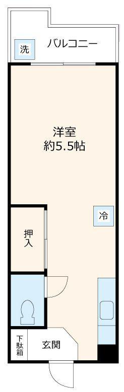 Floor plan. Price 5.8 million yen, Footprint 18.7 sq m , Balcony area 3.14 sq m studio