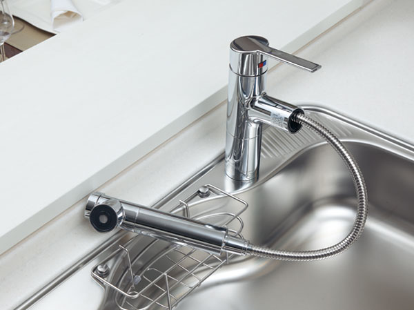 Kitchen.  [Water purifier integrated shower faucet] Withdraw the shower nozzle, This is useful for cleaning the dishwasher and sink. Also equipped with water purification function.